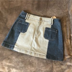 NWOT HOLLISTER mixed denim mini-skirt